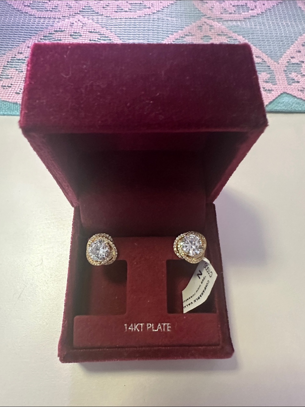 Simply Silver Classic 14K Gold-Plated CZ Halo Stud Earrings - Gold